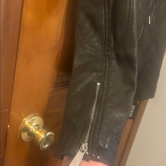 GUESS Genuine Soft Leather Moto Jacket In
Military Green - Picture 5 of 16